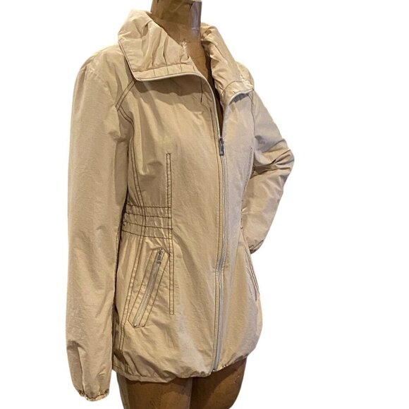 Sonoma Life + Style Spring Jacket Full Zip Nipped In Smock Waist XL Beige #328B - Picture 5 of 12